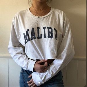 Long sleeve cropped brandy tee